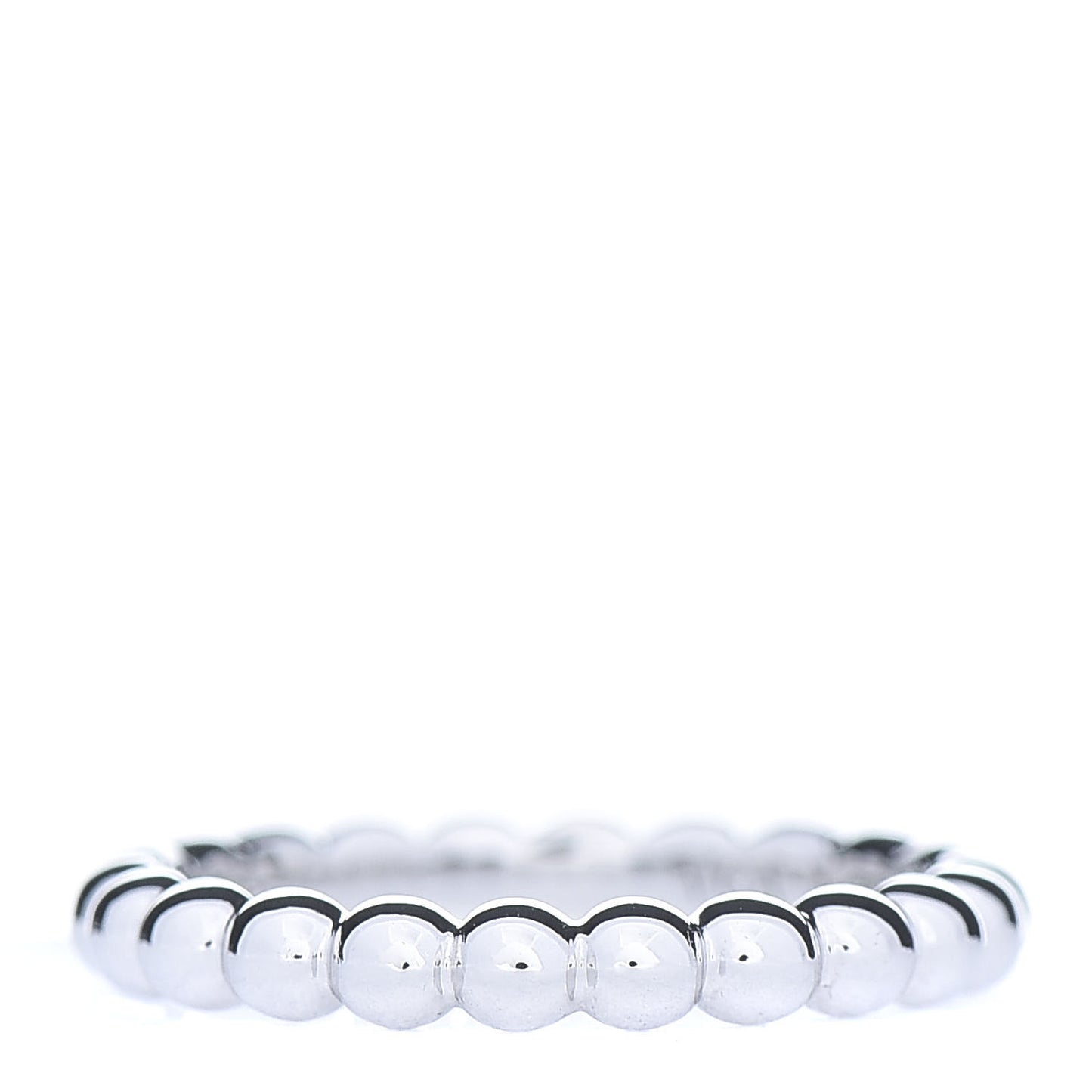 18K White Gold Medium Perlee Ring 50 5.25