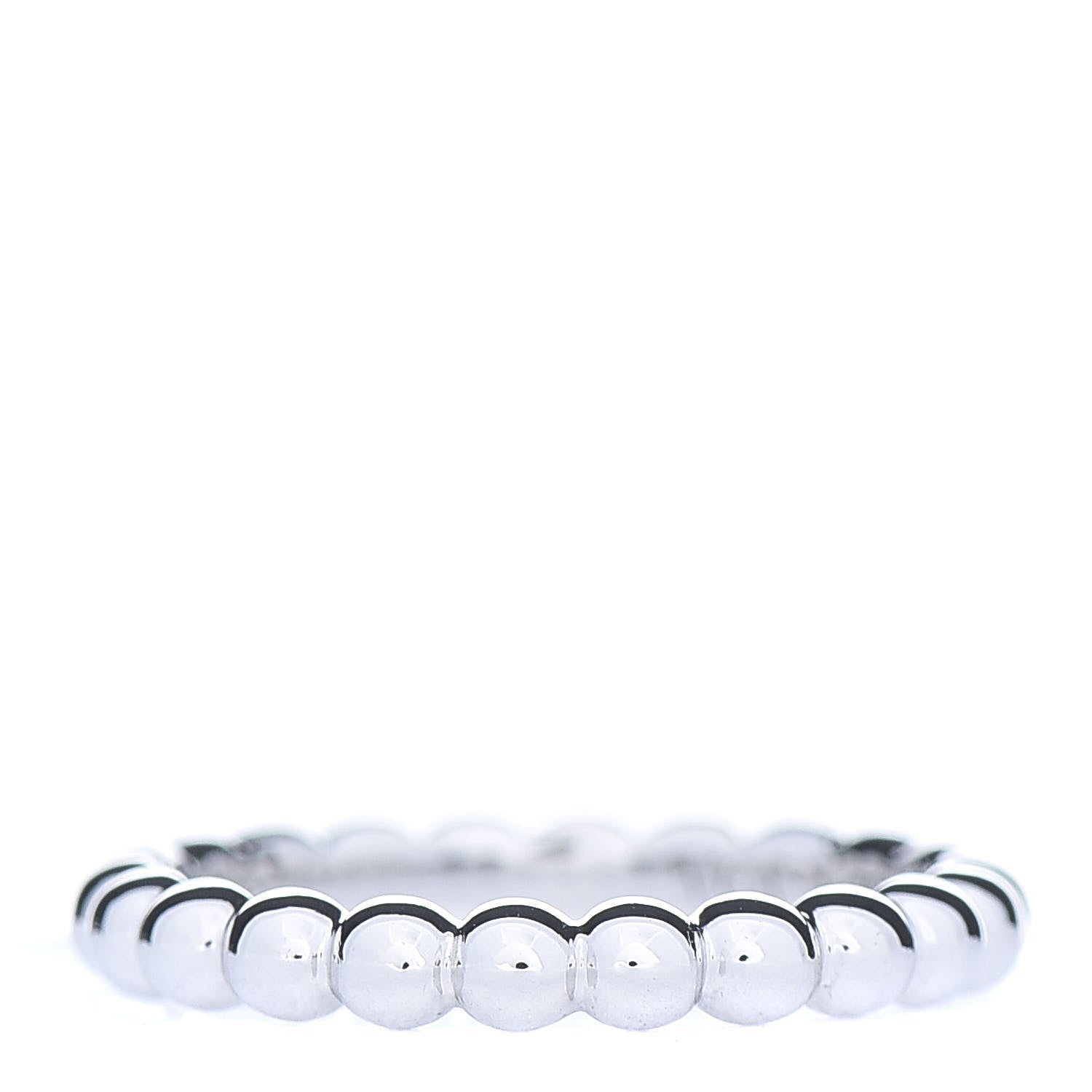 Van Cleef & Arpels 18K White Gold Medium Perlee Ring 50 5.25 3 of 6