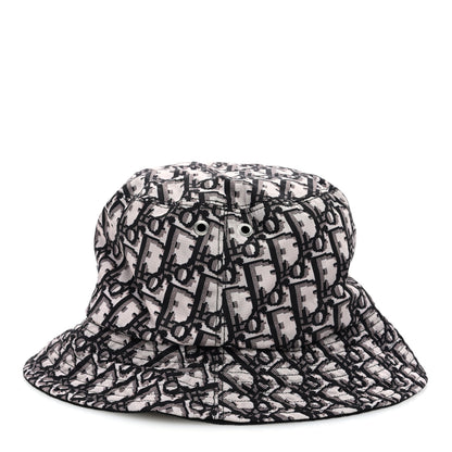 Christian Dior Polyester Cotton Oblique Teddy-D Brim Bucket Hat 58 Black 11 of 15