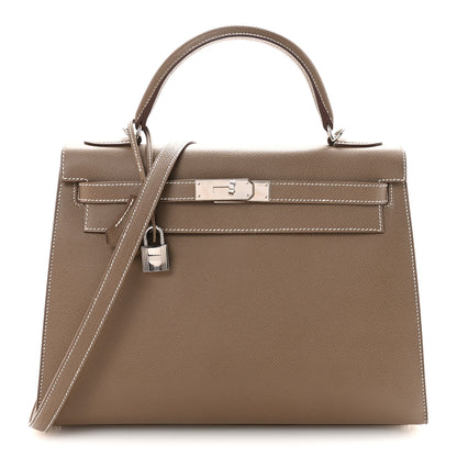 Hermes Epsom Kelly Sellier 32 Etoupe 1 of 10