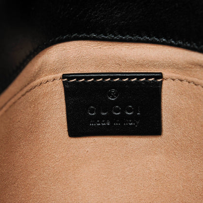 Gucci Calfskin Matelasse Pearly GG Marmont Chain Belt Bag Black 6 of 7