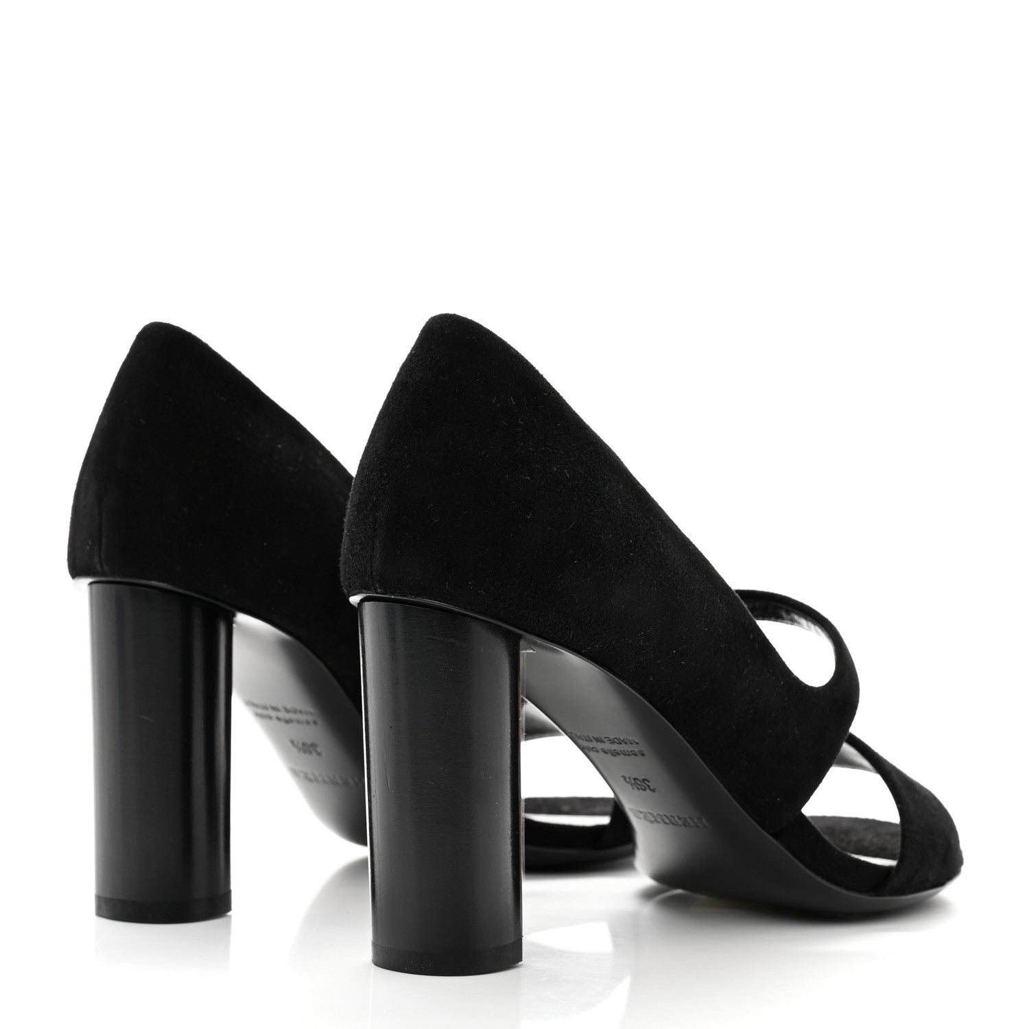 Hermes Velvet Goatskin Muse 80 Sandals 36.5 Black 4 of 8