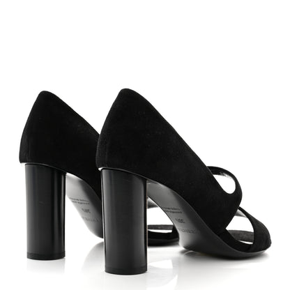 Hermes Velvet Goatskin Muse 80 Sandals 36.5 Black 4 of 8
