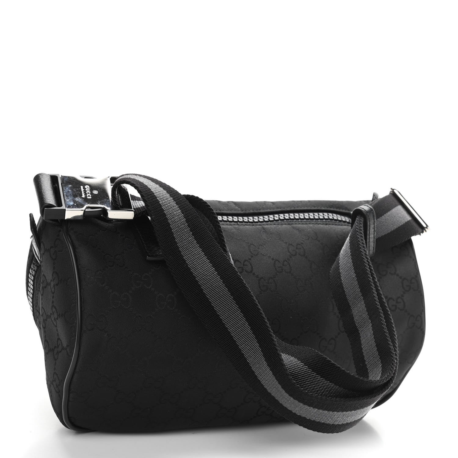 Gucci Nylon Monogram Fanny Pack Belt Bag Black 3 of 10