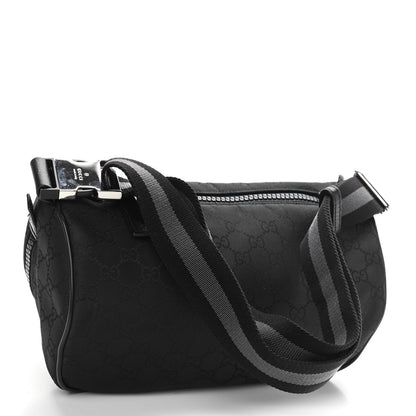 Gucci Nylon Monogram Fanny Pack Belt Bag Black 3 of 10