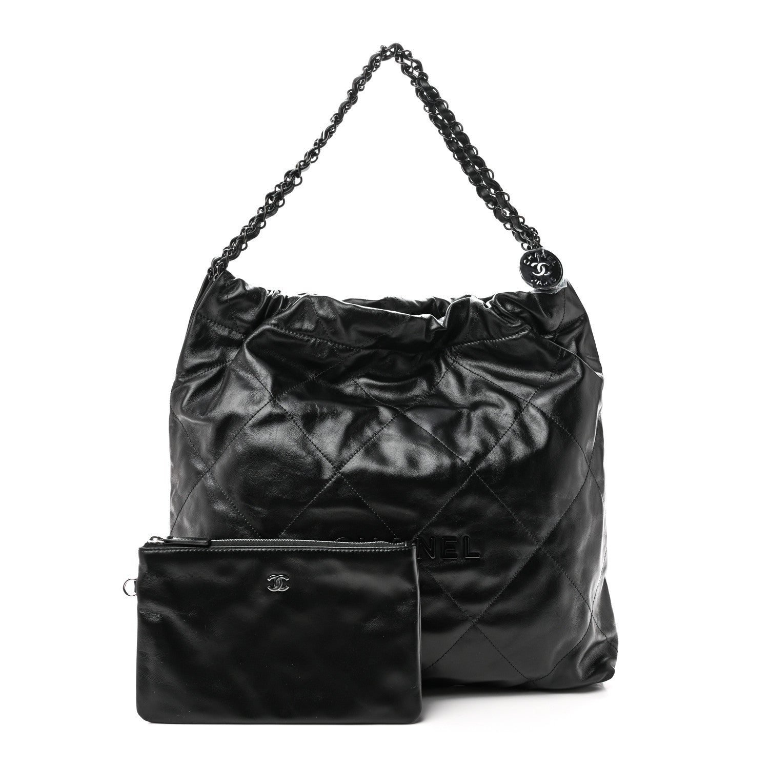 Chanel Shiny Calfskin Quilted Chanel 22 So Black 3 of 12