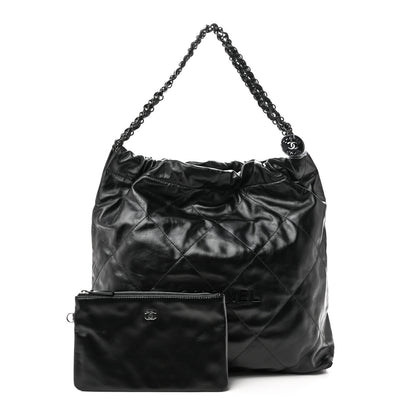 Chanel Shiny Calfskin Quilted Chanel 22 So Black 3 of 12