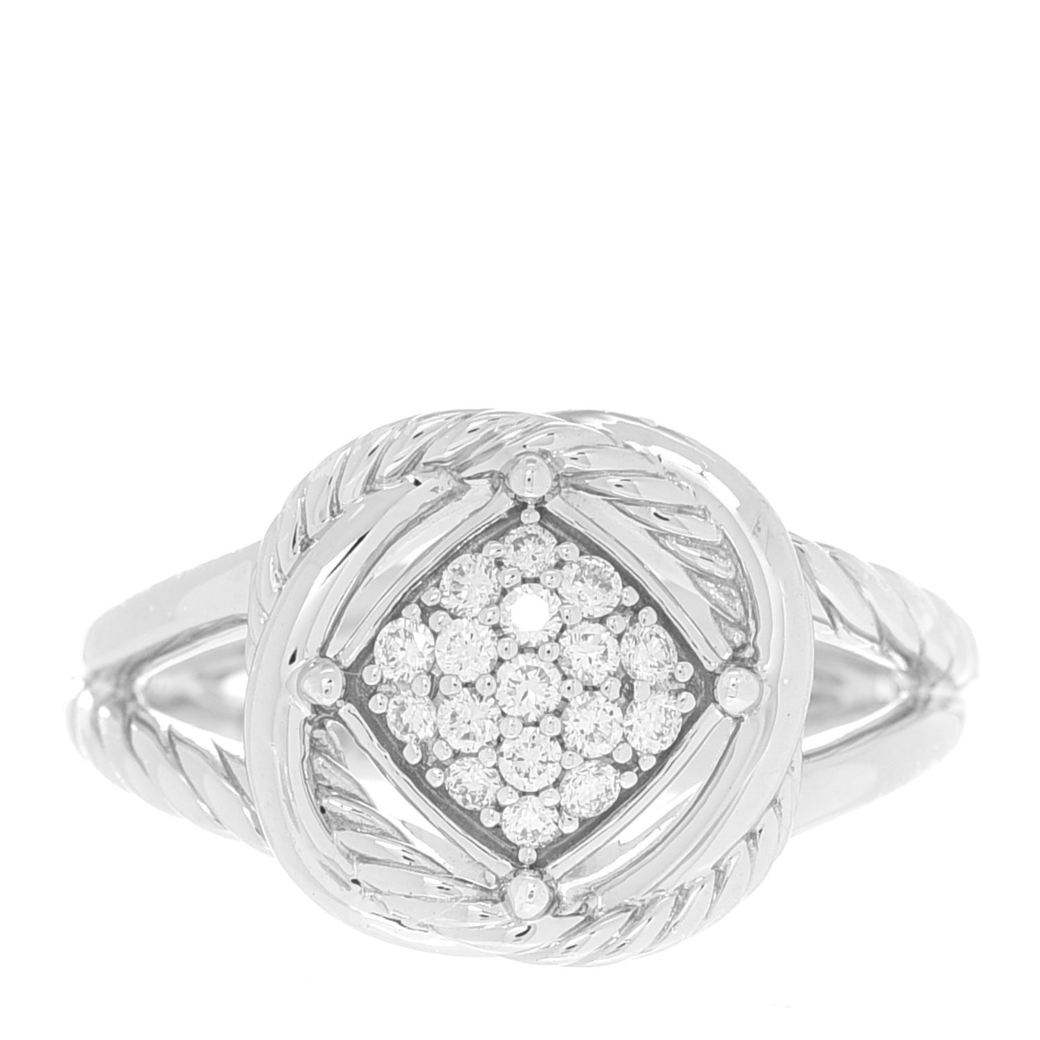 David Yurman Sterling Silver Diamond Pave 7mm Infinity Ring 51 5.75 1 of 4