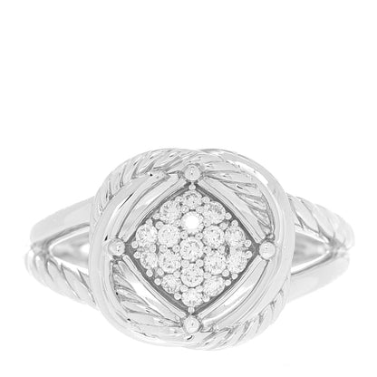 David Yurman Sterling Silver Diamond Pave 7mm Infinity Ring 51 5.75 1 of 4