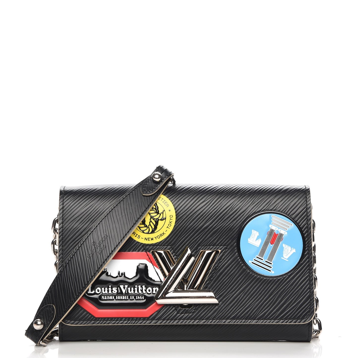 Epi World Tour Twist Chain Wallet Black