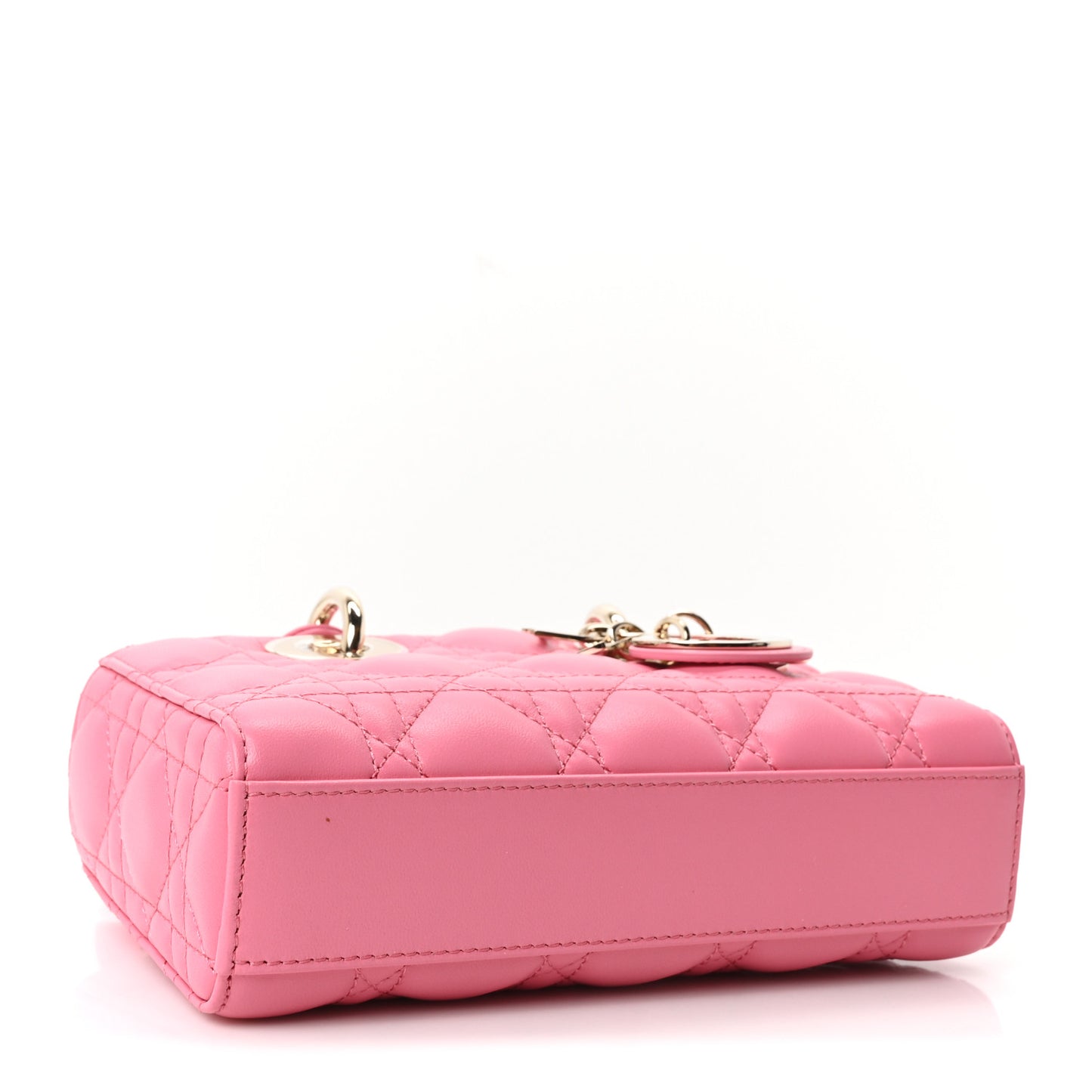 Lambskin Cannage Mini Lady D-Joy Fraise
