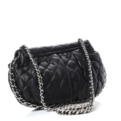 Chanel Washed Lambskin Quilted Medium Chain Around Messenger Black 3 of 12
