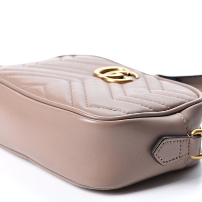 Gucci Calfskin Matelasse Mini GG Marmont Chain Shoulder Bag Porcelain Rose 9 of 10