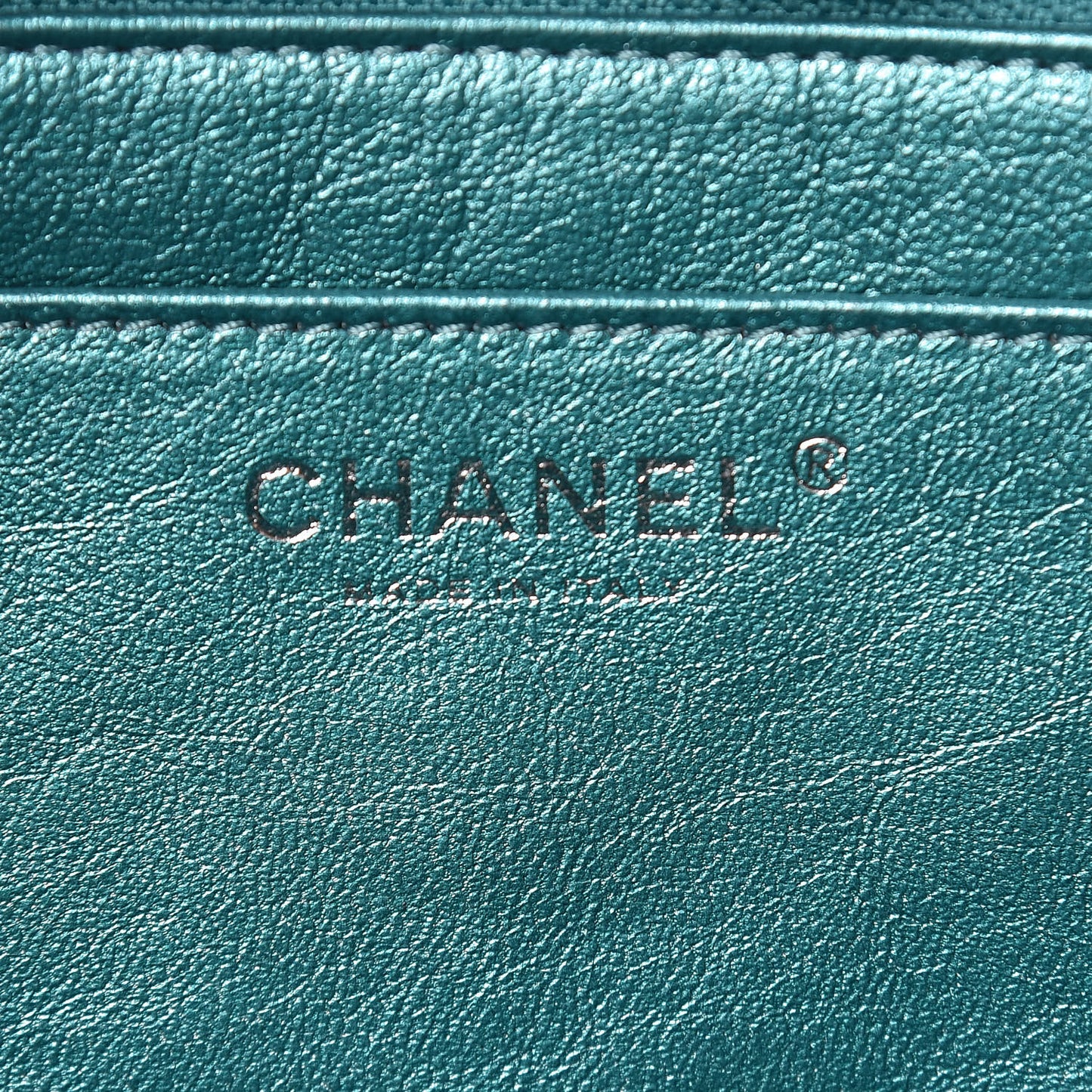 Metallic Calfskin Quilted Snake Chain 2.55 Reissue Flap Turquoise