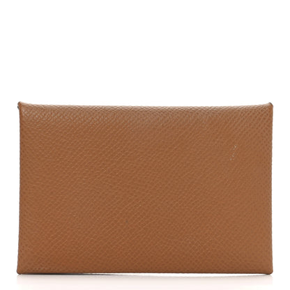 Hermes Epsom Calvi Card Case Gold 1 of 8