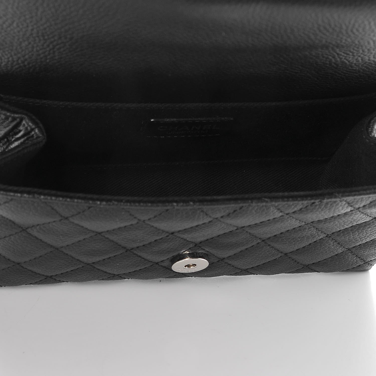Chanel Grained Calfskin Quilted 2.55 Reissue Flap Belt Bag Clutch Black 7 of 7