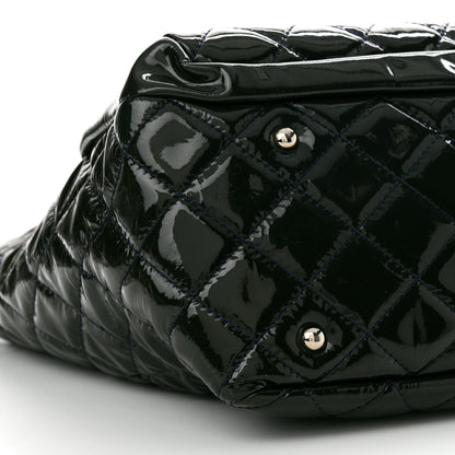 Chanel Patent Quilted Chic and Glitter Large Tote Navy Blue 9 of 12