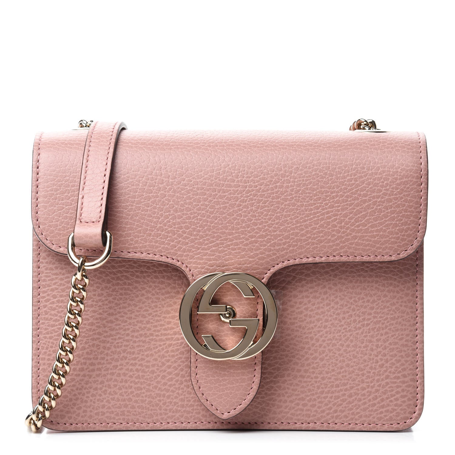 Gucci Dollar Calfskin Small Interlocking G Shoulder Bag Soft Pink 1 of 10