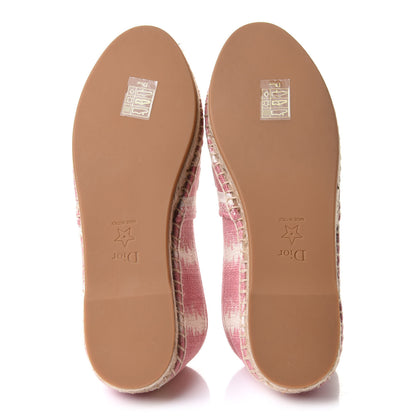 Christian Dior Cotton Embroidered D-Stripes Granville Espadrille 37 Deep Nude 5 of 9