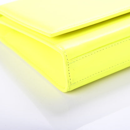 Saint Laurent Calfskin Classic Monogram Clutch Neon Yellow 10 of 11