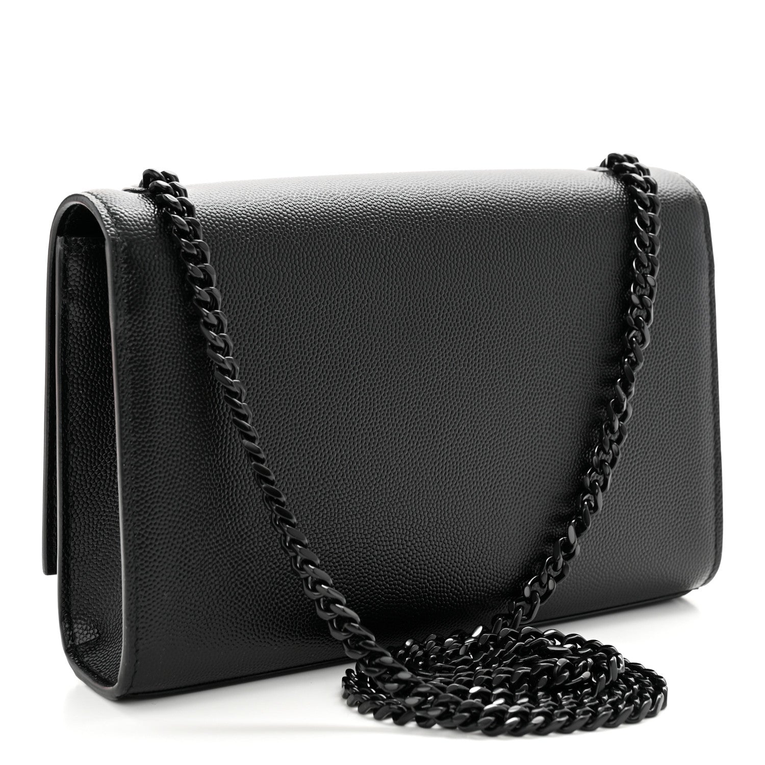 Saint Laurent Grain De Poudre Small Monogram Monochrome Kate Satchel Black 3 of 10