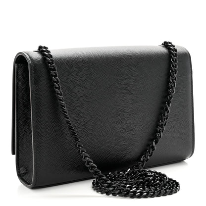 Saint Laurent Grain De Poudre Small Monogram Monochrome Kate Satchel Black 3 of 10