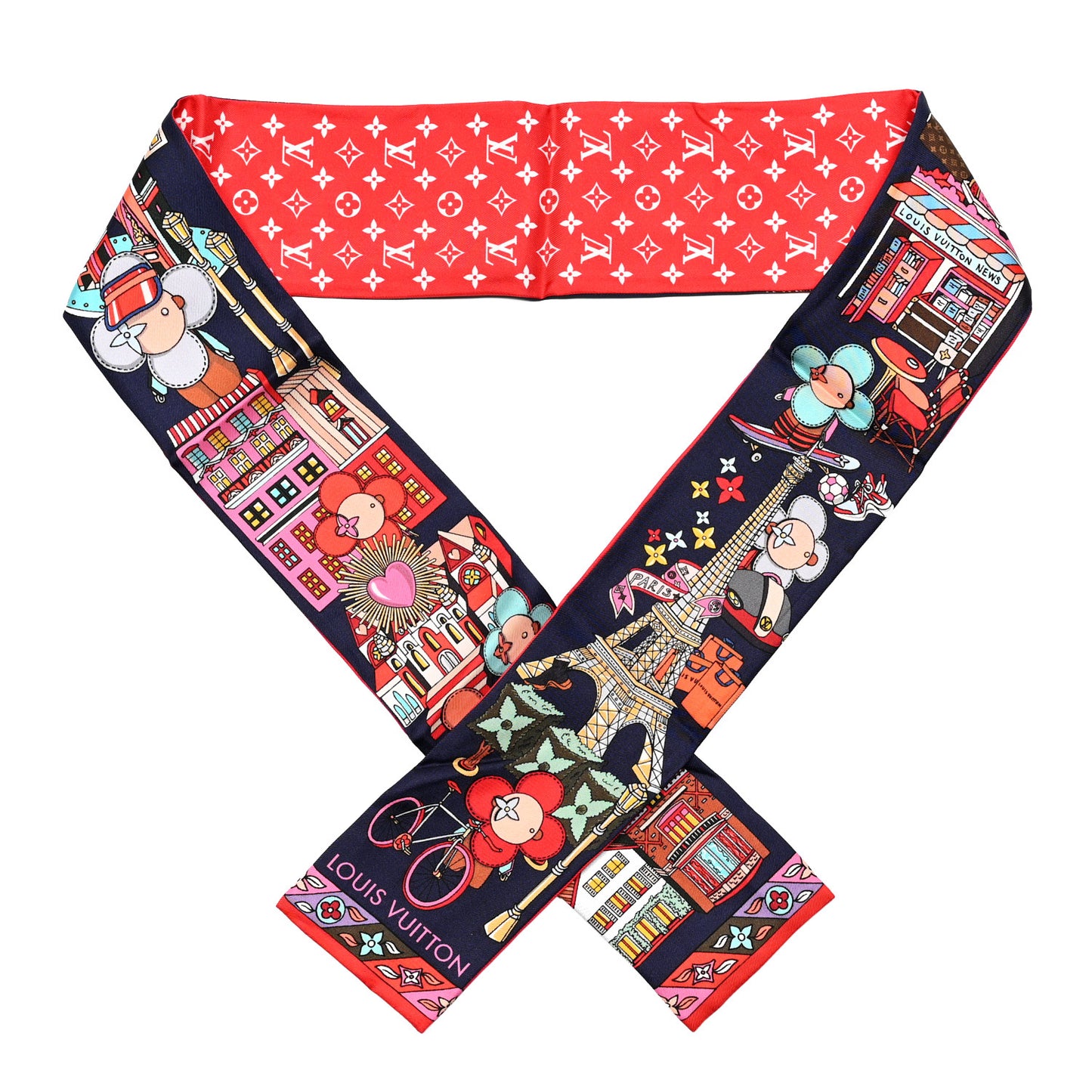 Silk Monogram Hide and Seek Bandeau Marine