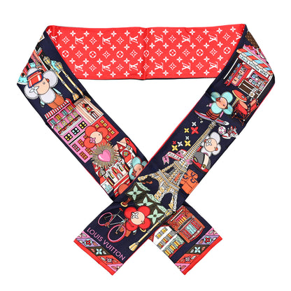 Louis Vuitton Silk Monogram Hide and Seek Bandeau Marine 1 of 3