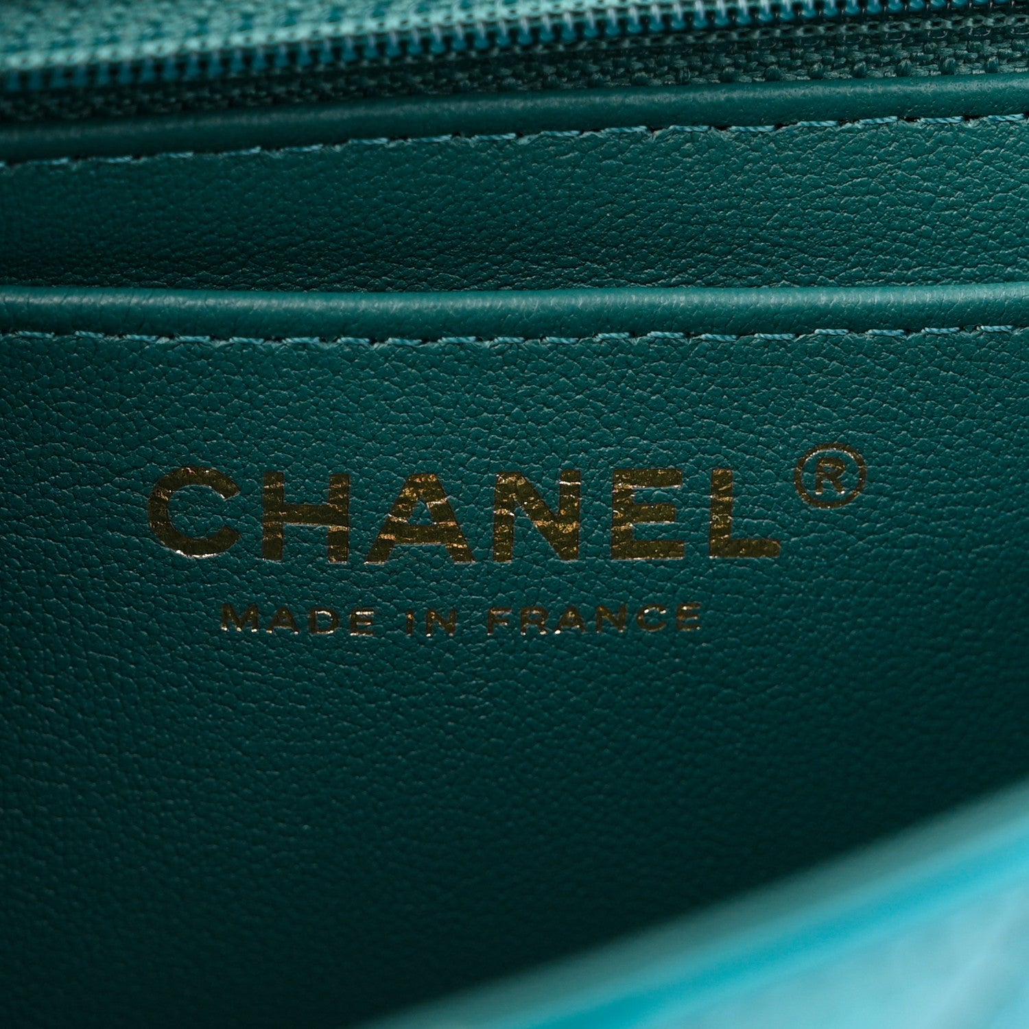 Chanel Shaded Patent Calfskin Quilted Mini Rectangular Flap Green Blue 6 of 10