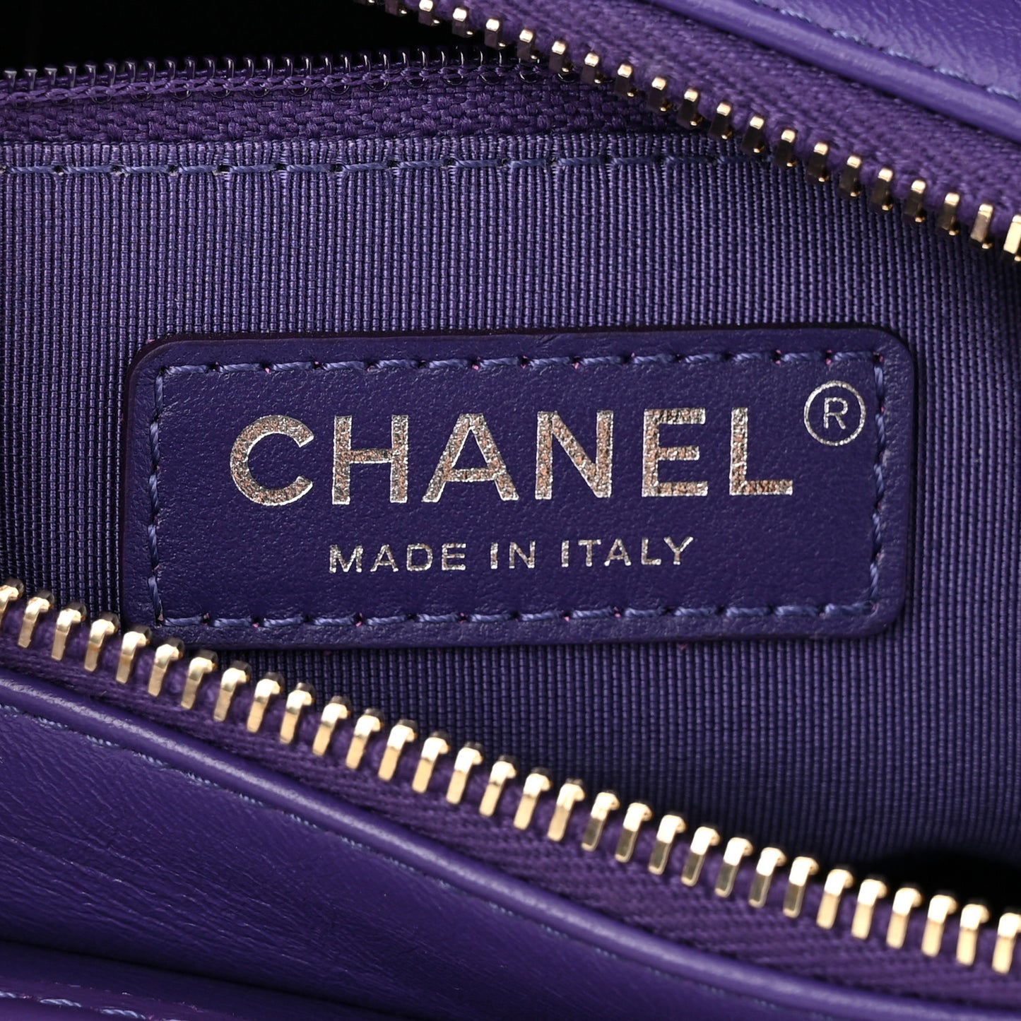 Aged Calfskin Chevron Quilted Small Gabrielle Hobo Purple