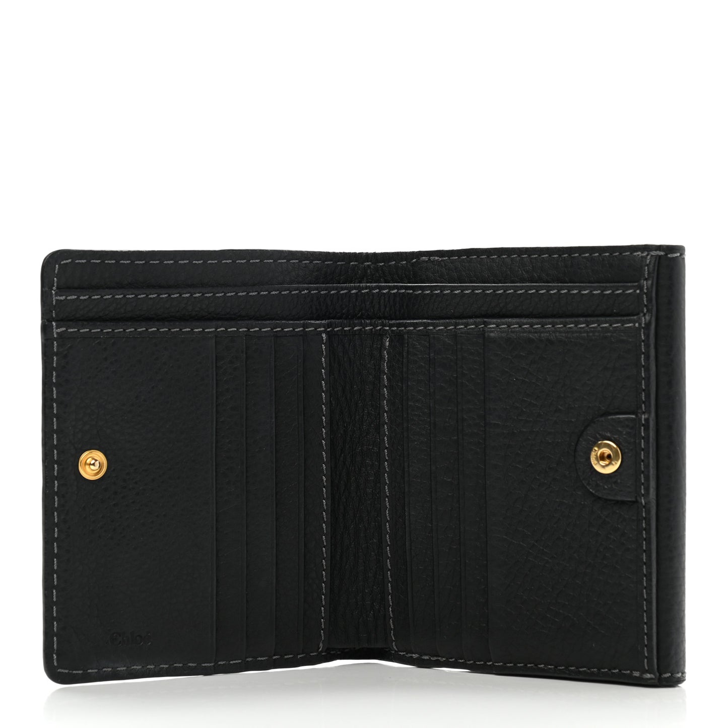 Grained Calfskin Marcie Square Wallet Black