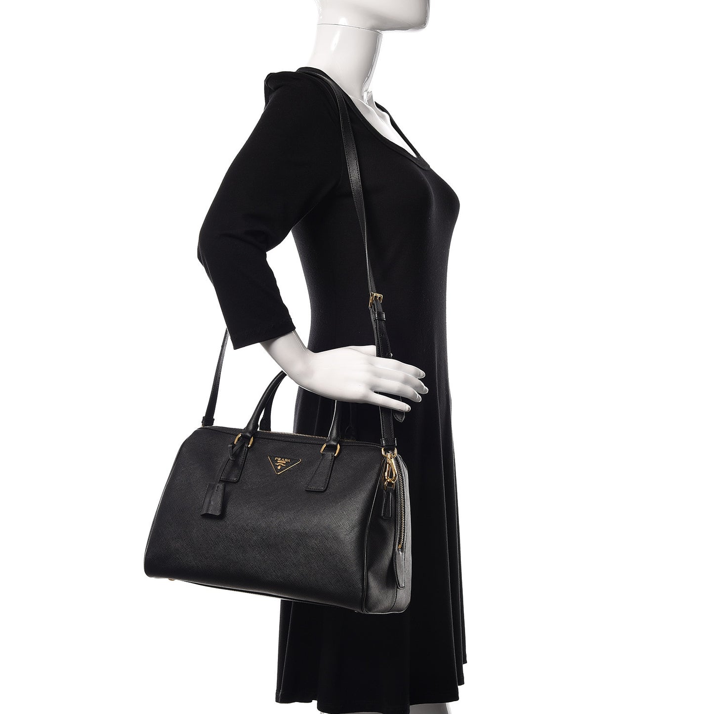 Saffiano Lux Bowler Black