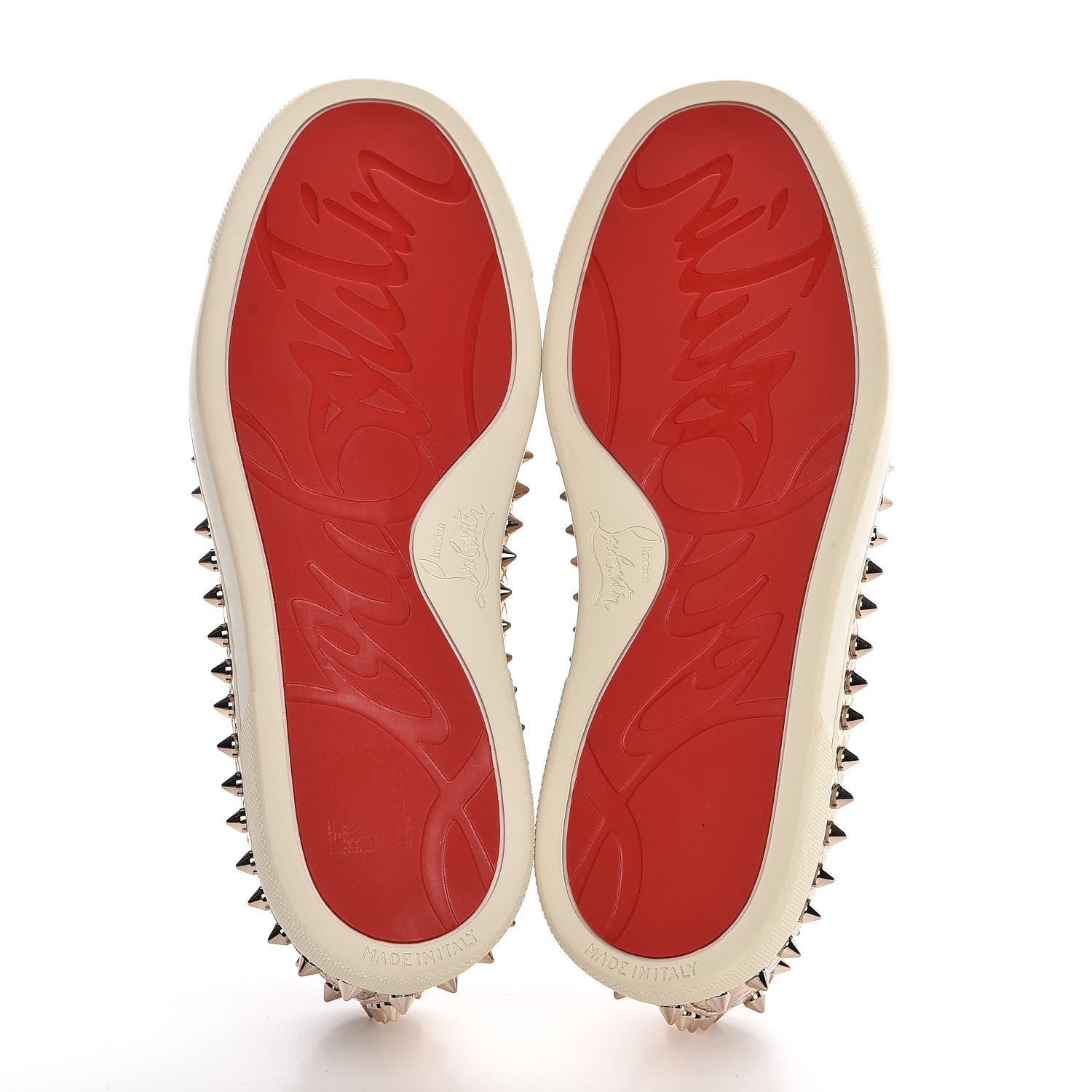 Christian Louboutin Metallic Snakeskin Embossed Pik Boat Flat 36 Colombe 5 of 8