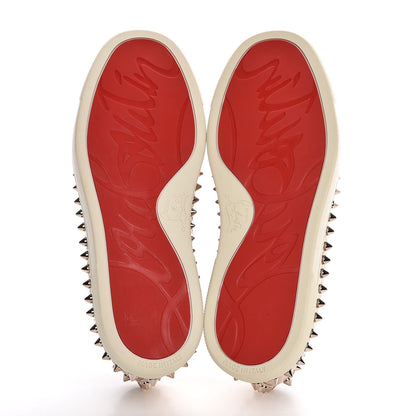 Christian Louboutin Metallic Snakeskin Embossed Pik Boat Flat 36 Colombe 5 of 8