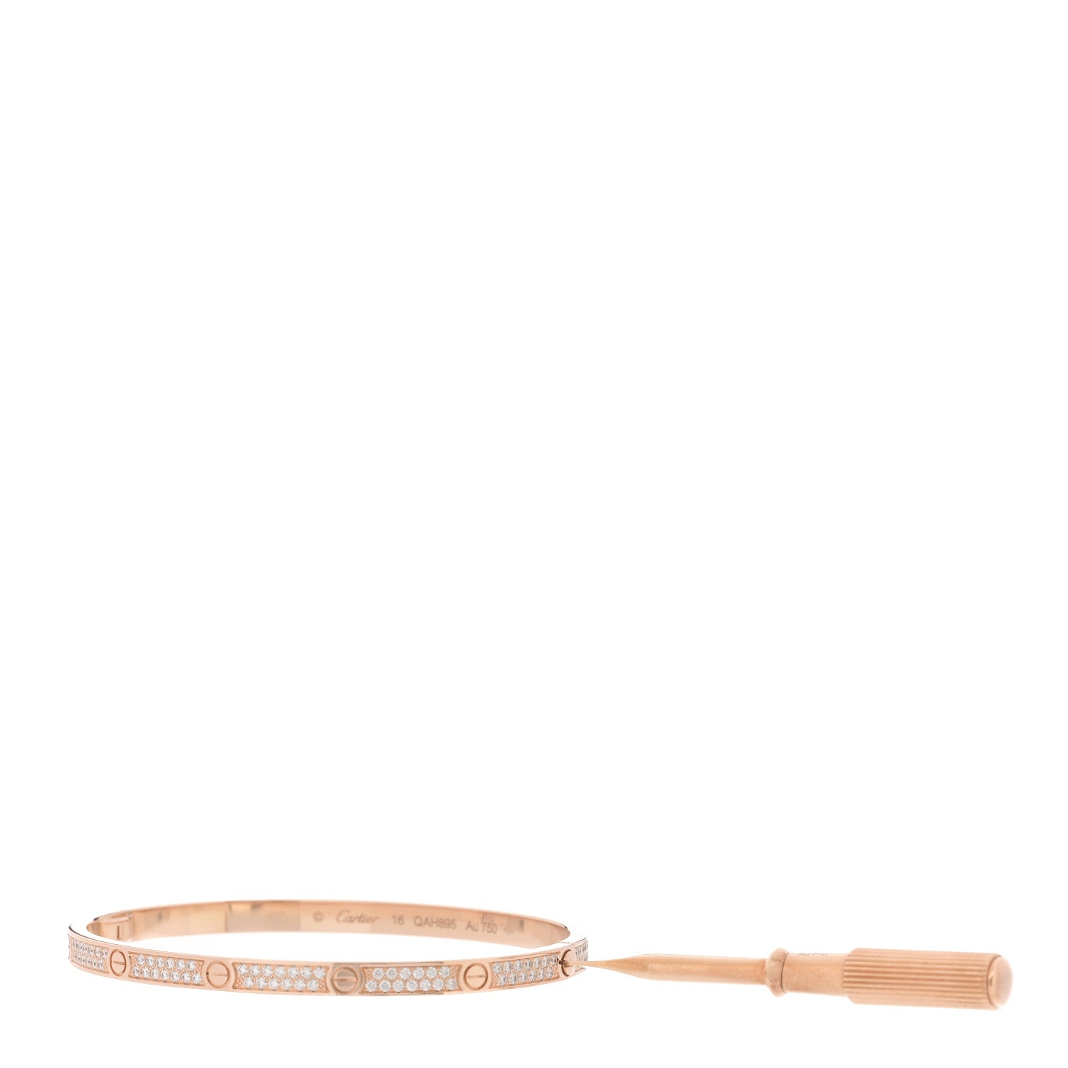 Cartier 18K Pink Gold Diamond Small LOVE Paved Bracelet 16 4 of 5