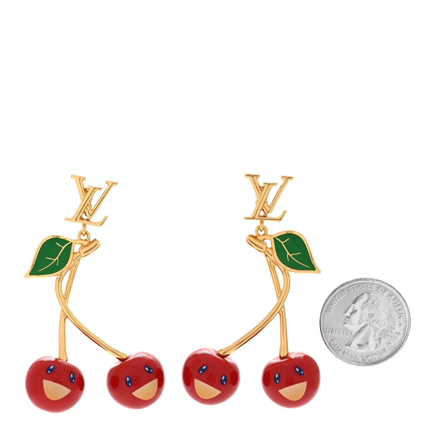Louis Vuitton LV X TM Cerise Earrings Gold Multicolor 2 of 5