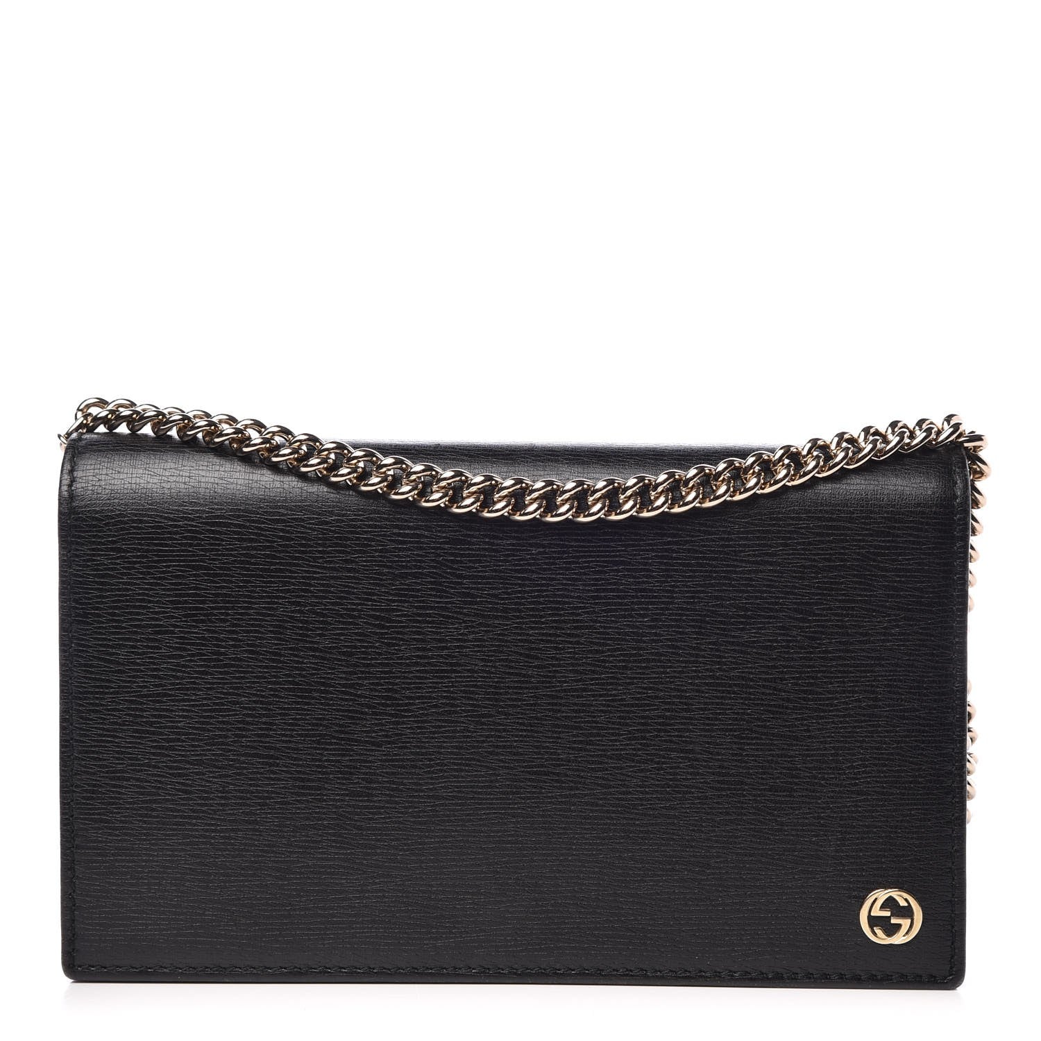 Gucci Textured Calfskin Medium Betty Chain Wallet Black 1 of 14