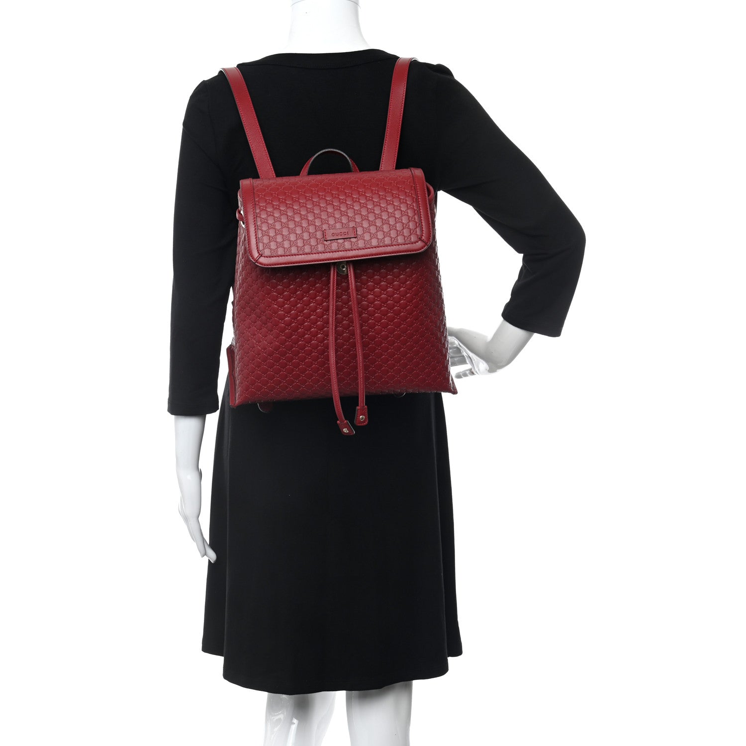 Gucci Microguccissima Drawstring Backpack Red 1198369 – FASHIONPHILE