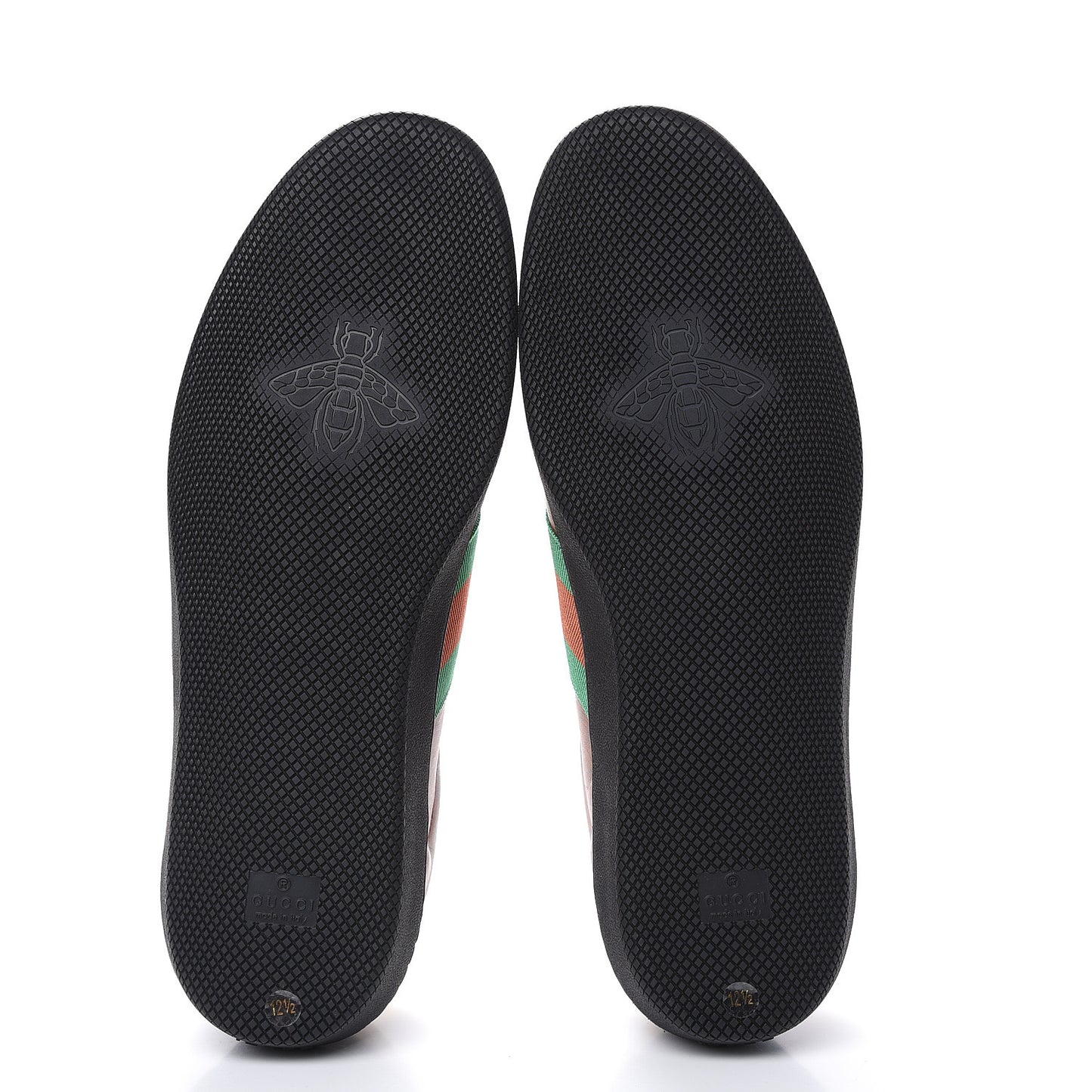 X DAPPER DAN Calfskin Suede GG Micro Monogram Mens G74 Sneakers 12.5 Black Cuir Burro