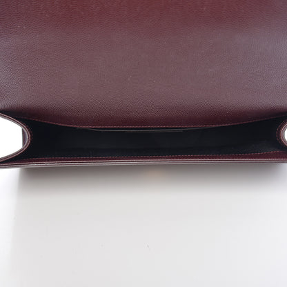 Saint Laurent Grain De Poudre Classic Monogram Cassandre Clutch Amaranto 4 of 7