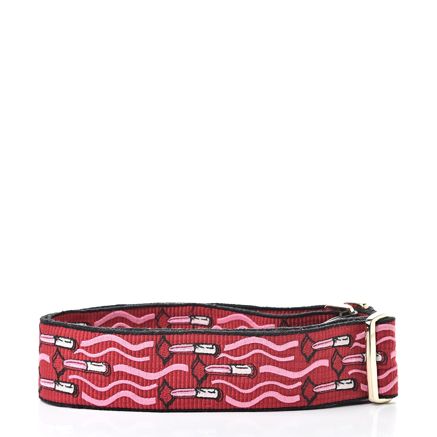 Valentino Garavani Canvas Lipstick Embroidered Rockstud Guitar Strap Multicolor 2 of 3