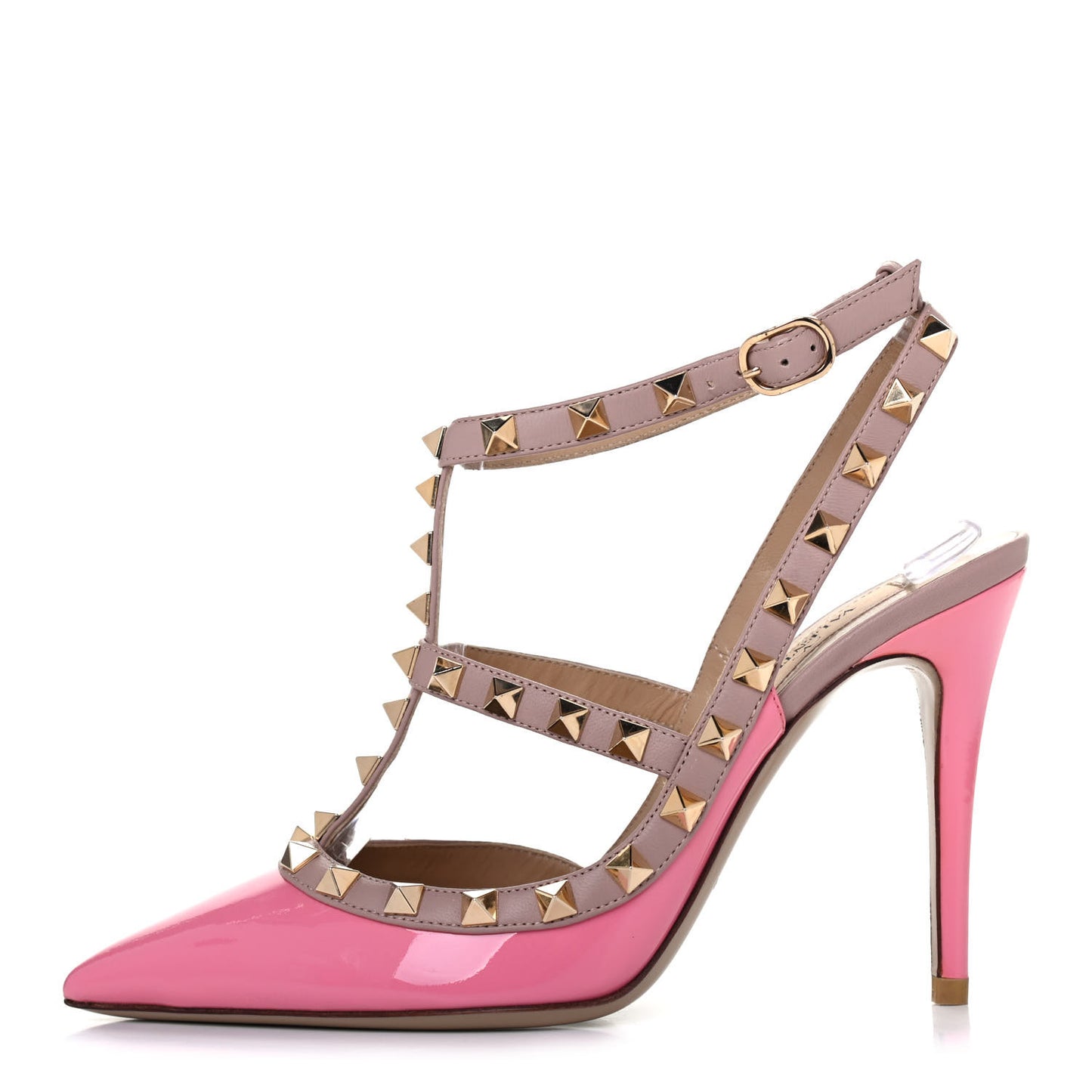 Patent Nappa Rockstud Ankle Strap 100mm Pumps 36 Fuxia Poudre