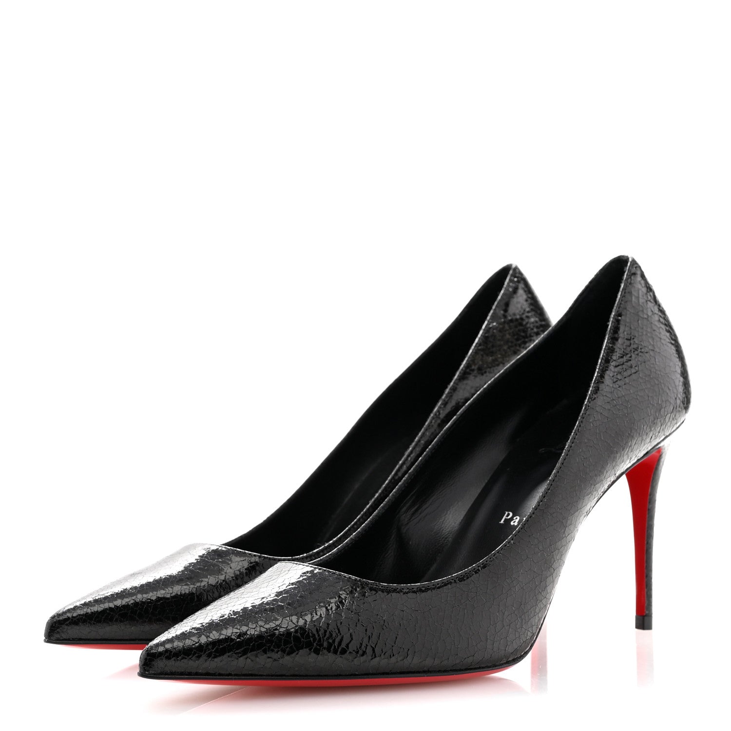 Christian Louboutin Laminated Calfskin Specchio So Kate 85 Pumps 39 Black 4 of 7