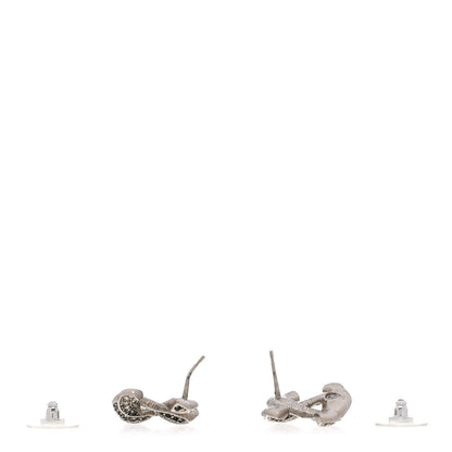 Chanel Crystal CC Twisted Earrings Silver 3 of 5