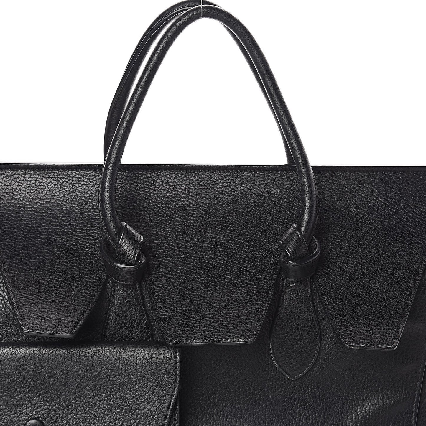 Crisped Calfskin Medium Tie Knot Tote Black