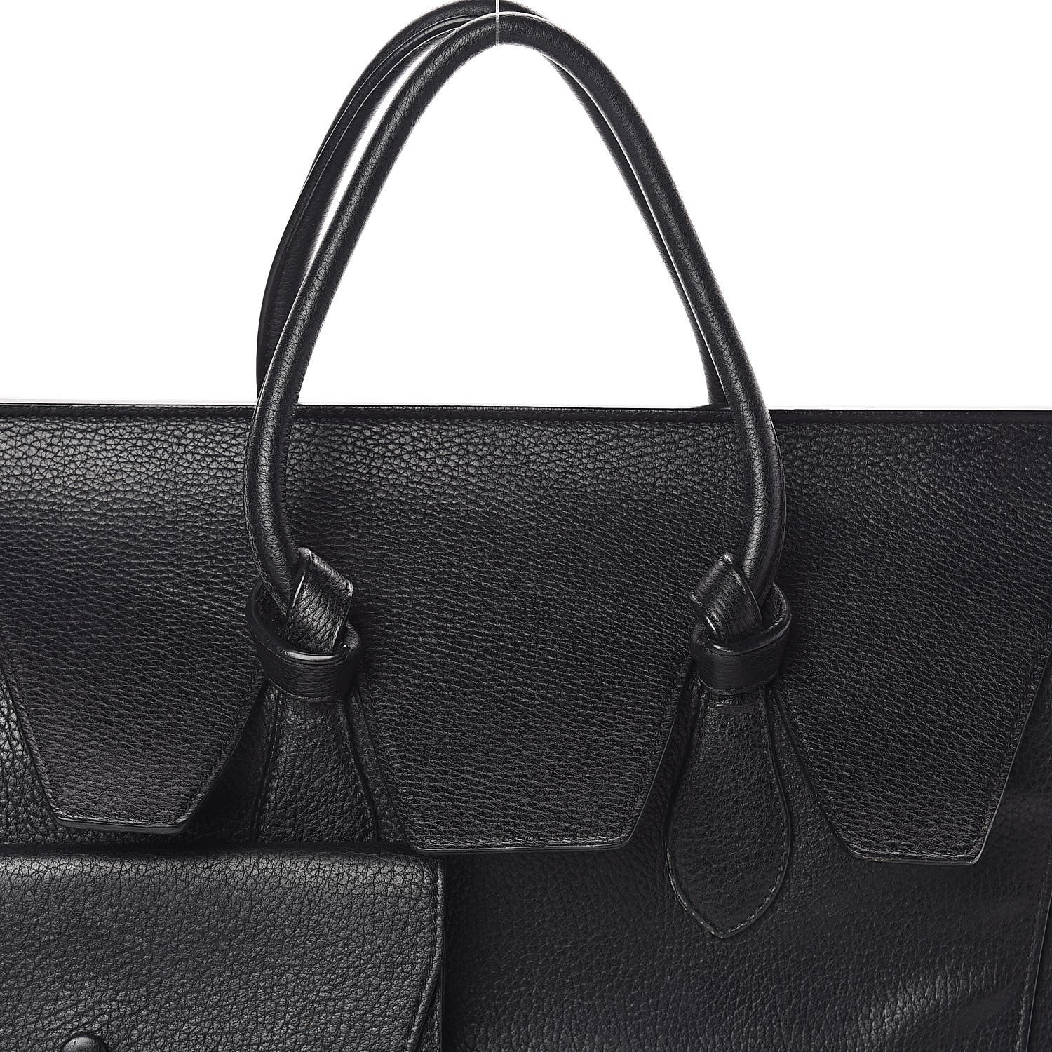 Celine Crisped Calfskin Medium Tie Knot Tote Black 7 of 9