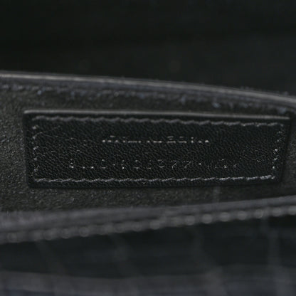 Saint Laurent Calfskin Crocodile Embossed Medium Monochrome Monogram Sunset Black 7 of 14