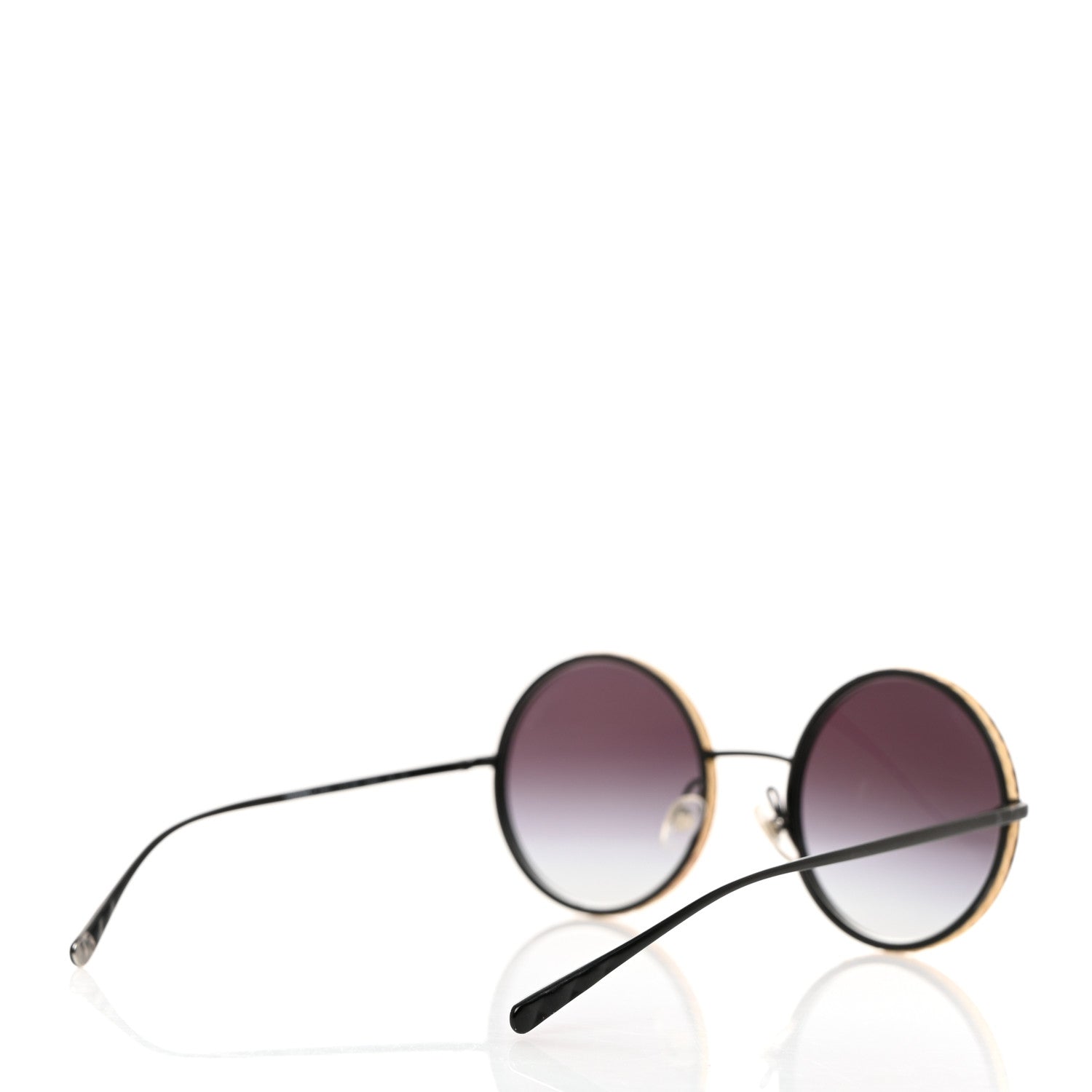 Chanel Metal Raffia Braided Round Sunglasses 4250 Black 4 of 12