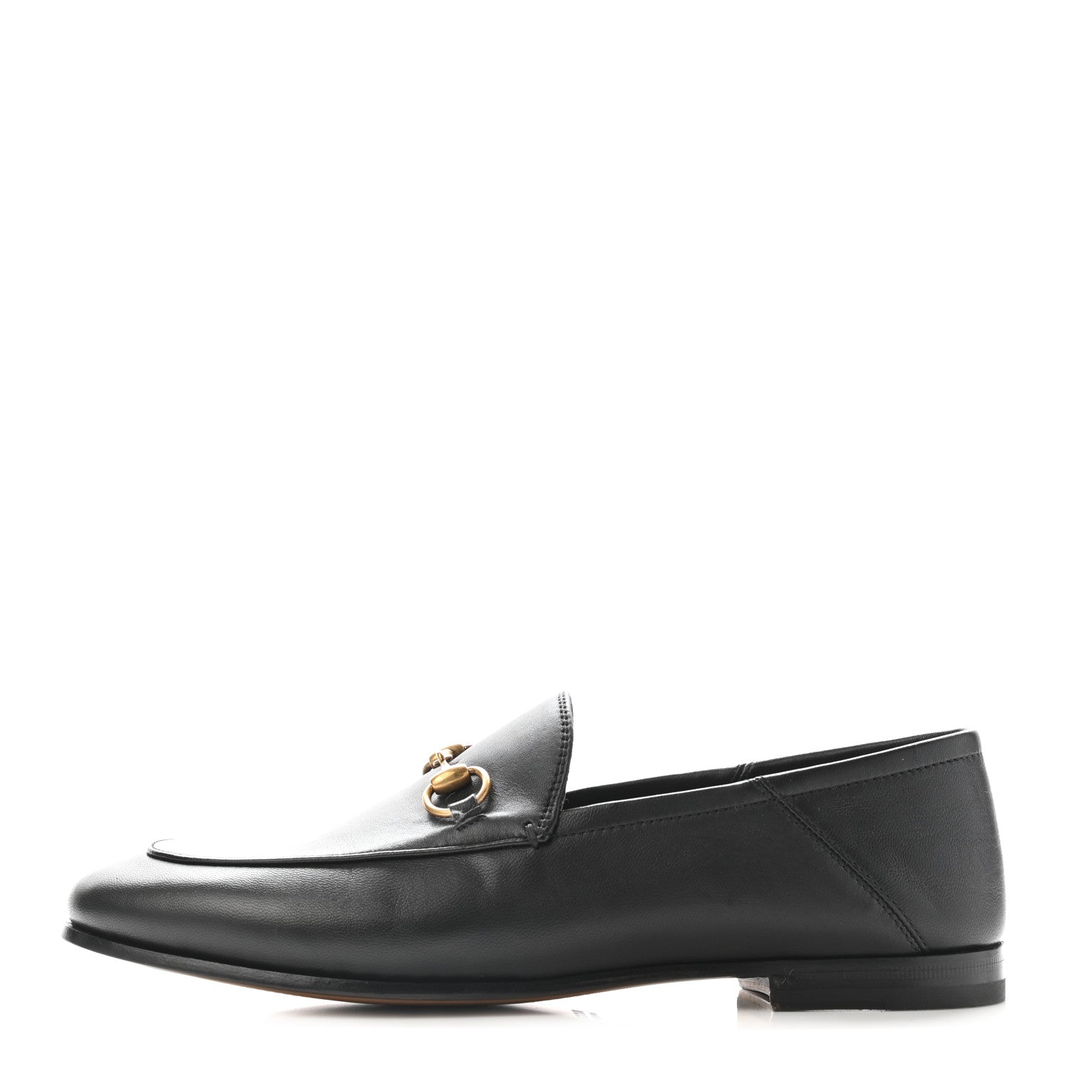 Gucci Lambskin Womens Brixton Horsebit Loafers 37 Black 1 of 12