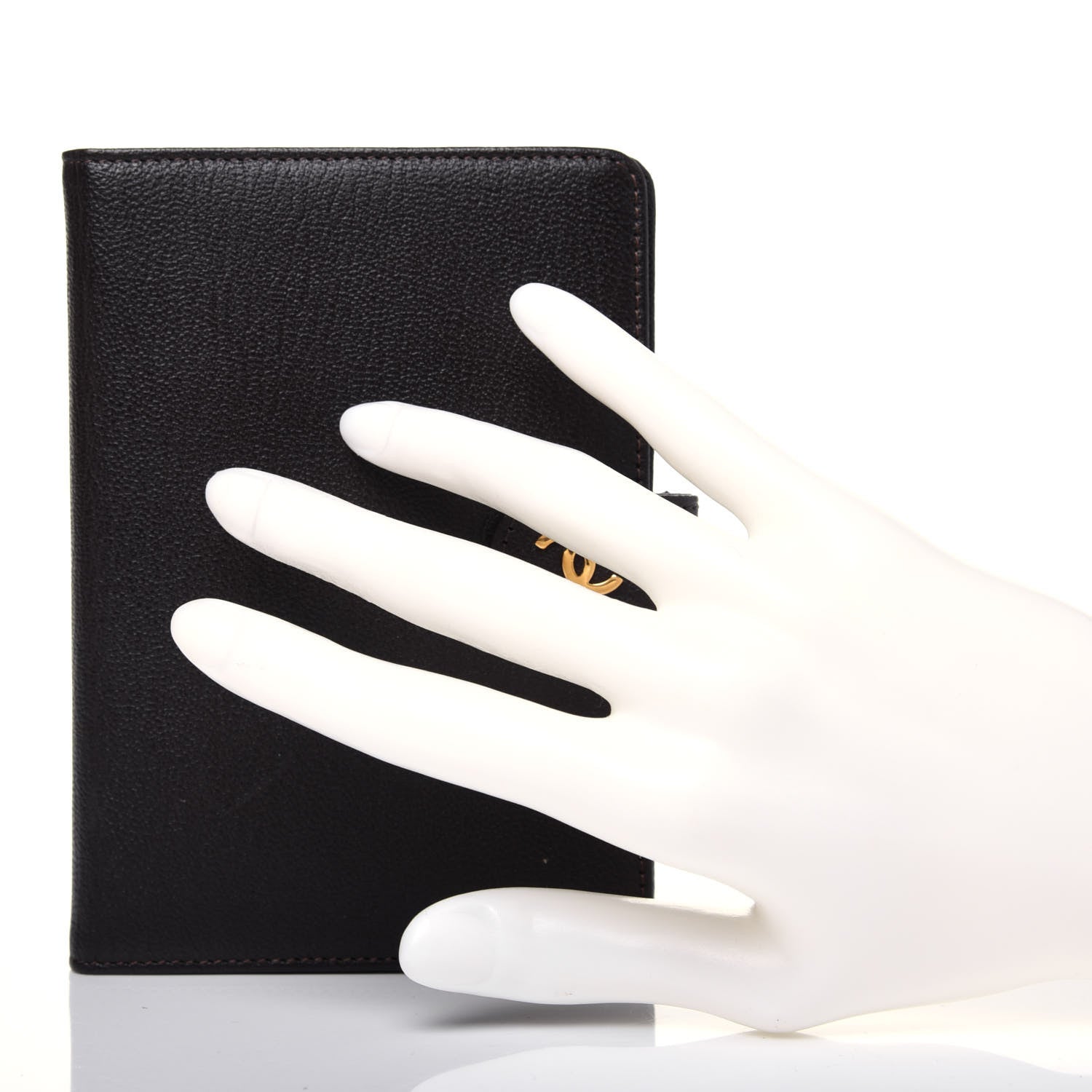 Chanel Goatskin Small Ring Agenda Planner Dark Brown 2 of 16